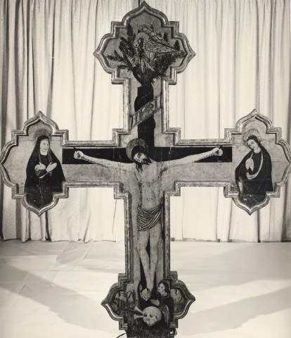 Anonimo — Anonimo siciliano - sec. XV/ XVI - Cristo crocifisso — insieme, fronte